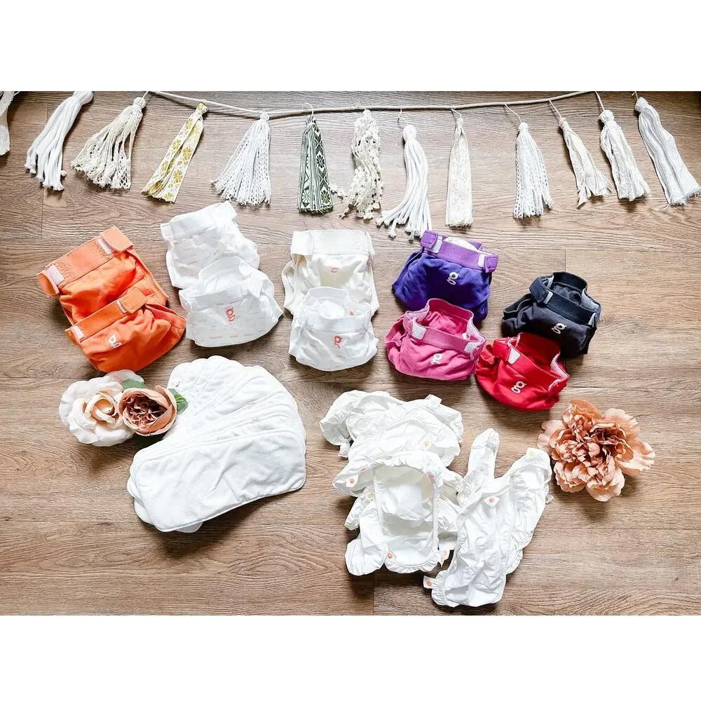 32pc Bulk lot small Gdiaper cloth diaper + inserts bundle